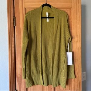 NWT Lululemon Cashlu Sweater Wrap in Olive. Size M/L.